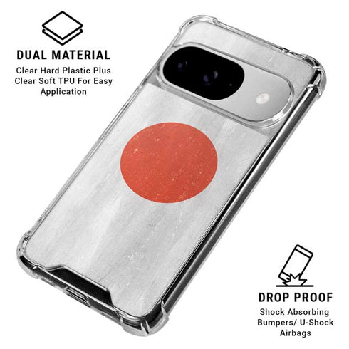 Japanese Flag Distressed Google Pixel 10 Clear Case